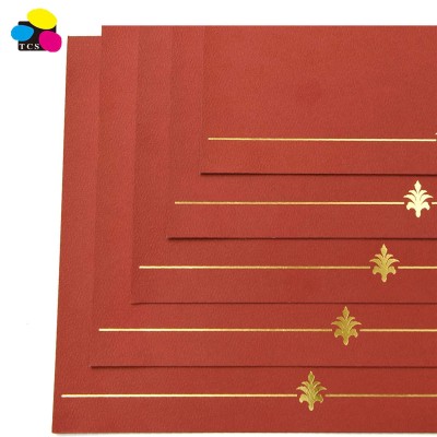 Three color Stone 30pcs/box Red with Gold Foil Detail Fits 8.5 x 11 Documents Paper Certificate Holder