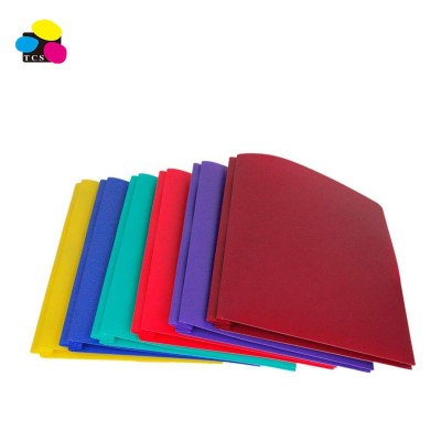 Lightahead Assorted Colors Two Pocket Poly File Portfolio Folder 6 Set with 3 Prongs Fasteners