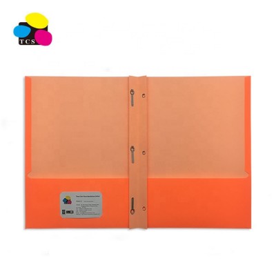 Fluorescent Orange High Quality  ECO-Friendly Letter A4 Size Assorted Colors Two Pockets Paper File Folder Portfolio