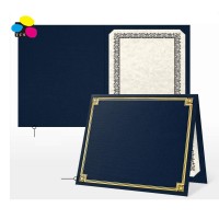 Three color Stone manufacturer 30pcs/box Nautical Blue Linen with Gold Foil Size 9 1/2 x 12 Paper Certificate Holders