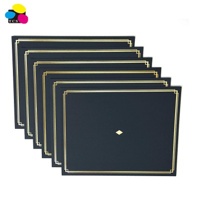 Three color Stone Black with Gold Foil Detail Fits 8.5x 11Documents 30pcs/box Paper Certificate Holder