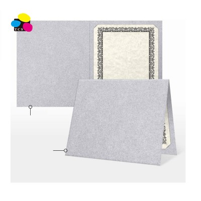 Three color Stone Silver Metallic Display Folder 30pcs/box Paper Awards Certificate Holders for School achievements