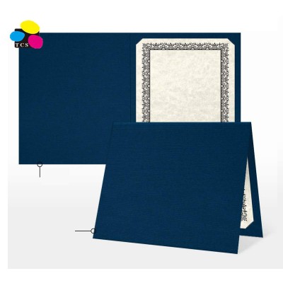 Three color Stone 30pcs/box Nautical Blue Linen Display Folder for Paper Awards Size 9 1/2 x 12 Paper Certificate Holders